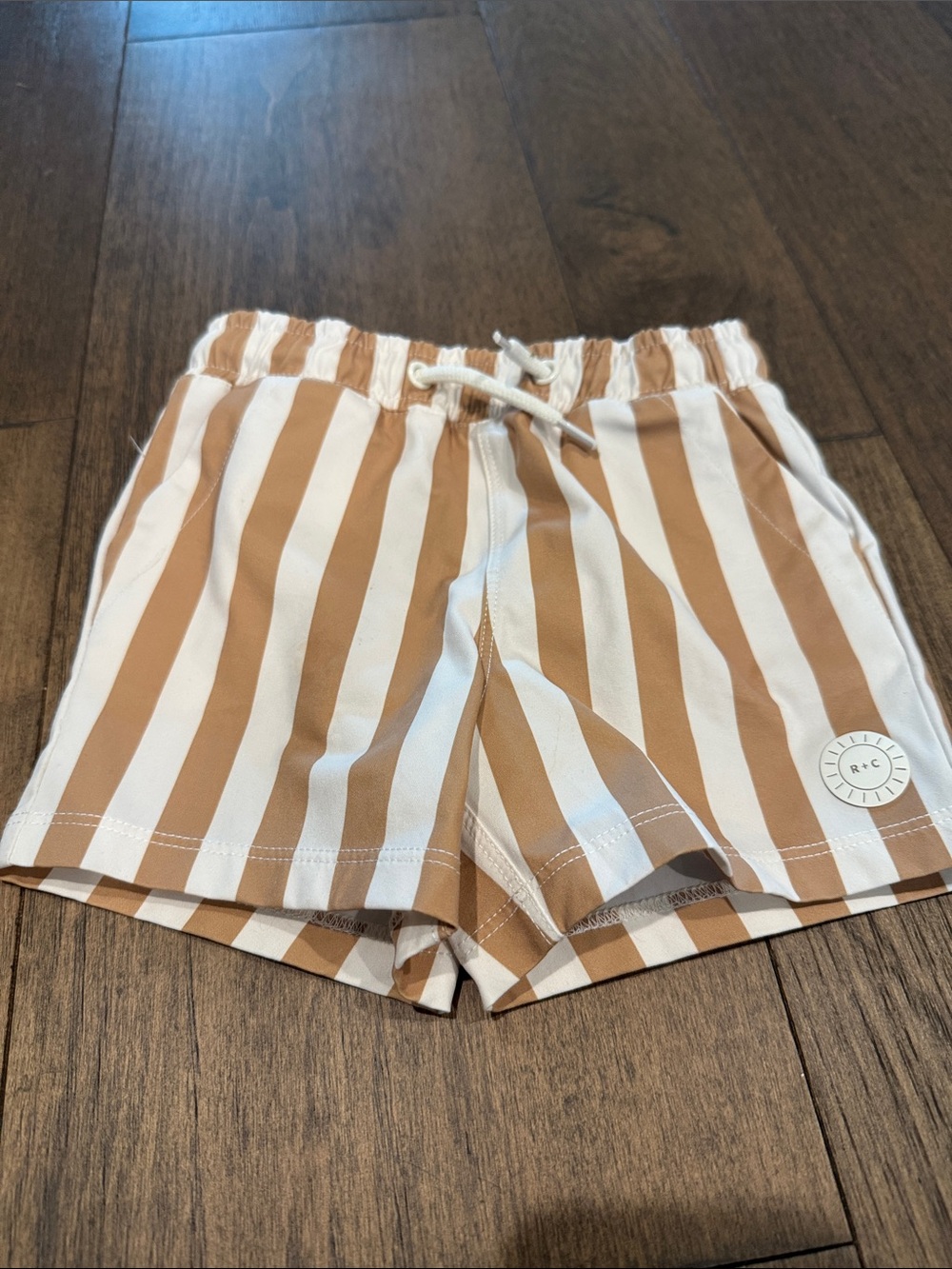 Rylee + Cru Marigold Striped Swim Shorts/Trunks